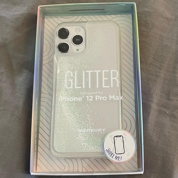 Merkury Innovations Glitter Irridescent Clear White IPhone 12 Pro Max Case New - Picture 3 of 7